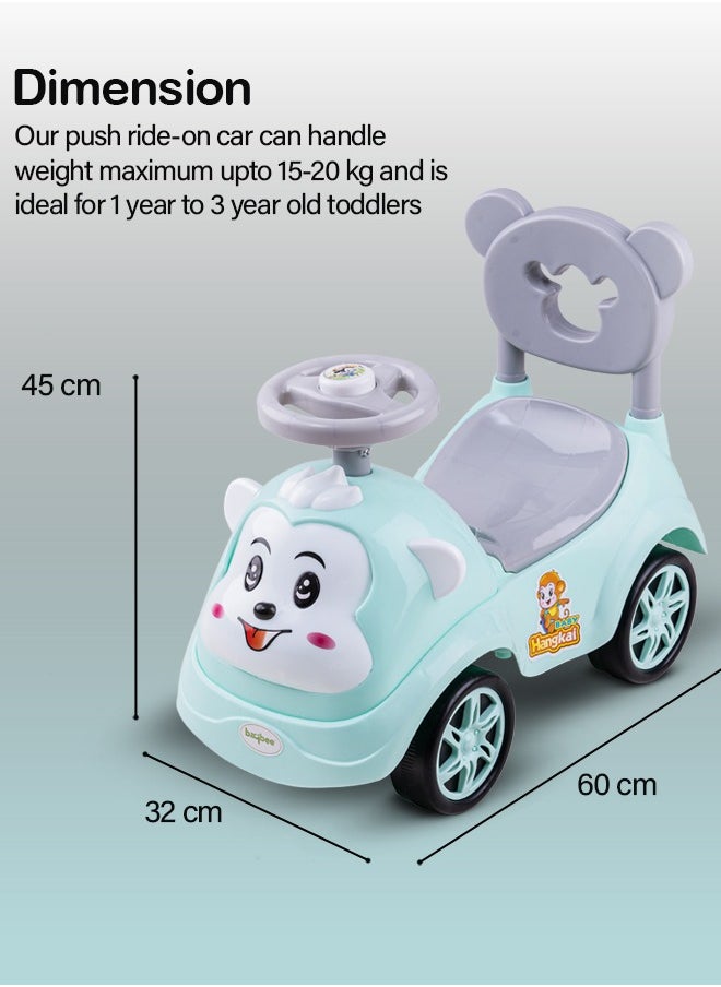 Rio Ride on Baby Car for Kids Ride on Push Car with Music Button Kids Car with High Backrest  & Storage Ride on Toy Car Push Ride on Car for Kids Baby Toddlers 1 to 3 Years Boys Girls Green