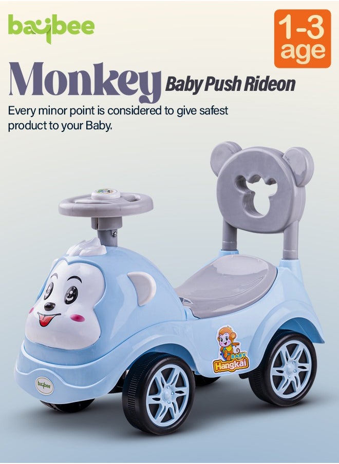 Rio Ride on Baby Car for Kids Ride on Push Car with Music Button Kids Car with High Backrest  & Storage Ride on Toy Car Push Ride on Car for Kids Baby Toddlers 1 to 3 Years Boys Girls Blue