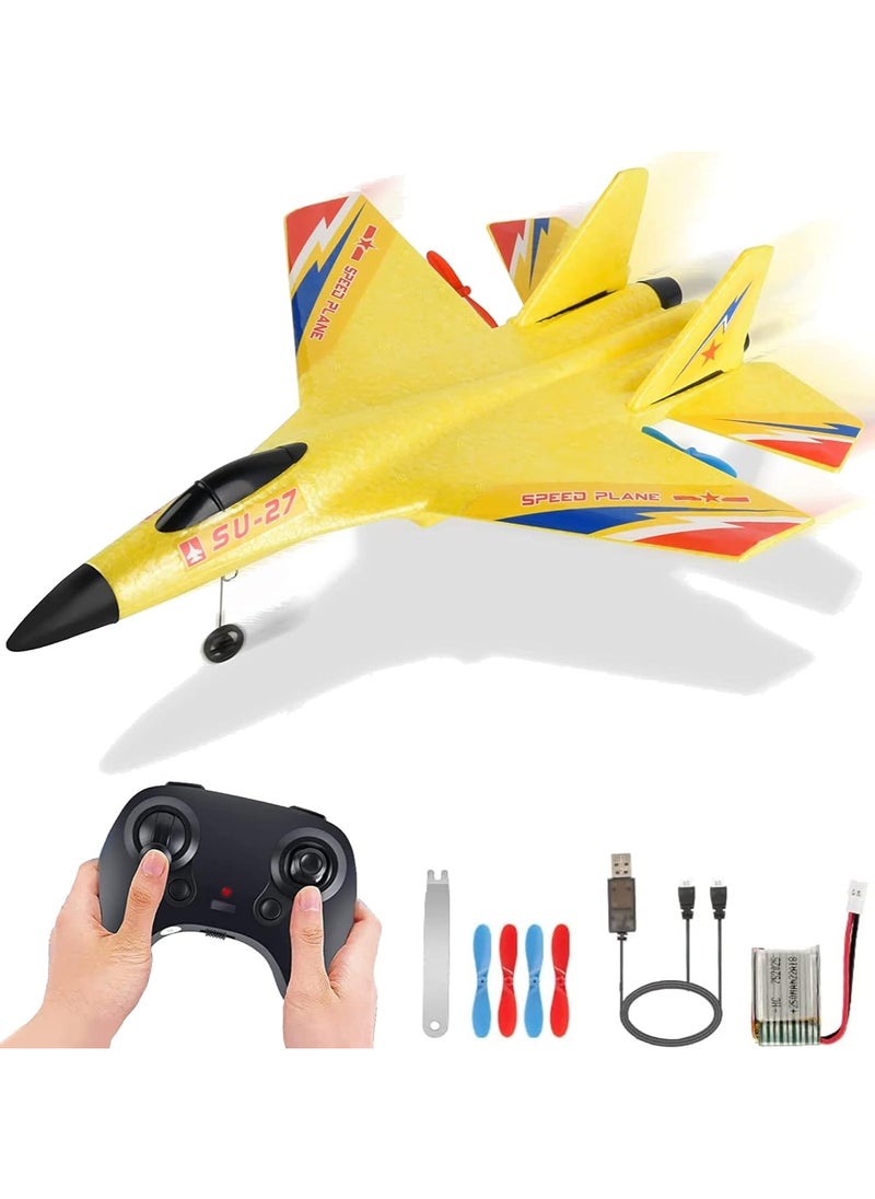 RC Plane SU-27 Drone with 2.4GHZ 2CH, Remote Channel Remote Control Airplane, Control Flying Paper Aircraft Toys Indoors & Outdoors Easy to Fly Best Gift for Adults and Children