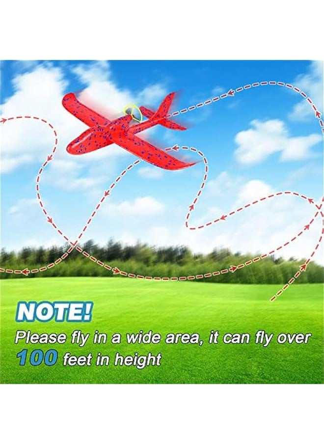 Electric Foam Airplane Toy, 2 Pack LED 15/25s Plane Toy for Boys, Outdoor Flying Toy Birthday Gifts for Boys Girls 3-12 Years Old Kids  Easter