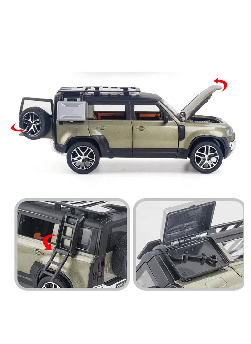 1:24 Scale Die-Cast SUV Model with Lights, Sounds & Pull-Back Action – Opening Doors & Detailed Interior