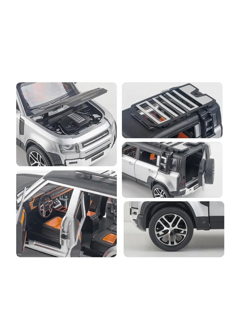 1:24 Scale Die-Cast SUV Model with Lights, Sounds & Pull-Back Action – Opening Doors & Detailed Interior