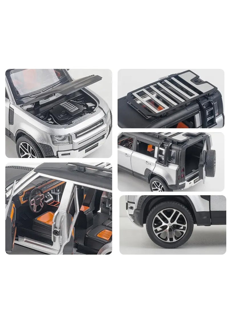 1:24 Scale Die-Cast SUV Model with Lights, Sounds & Pull-Back Action – Opening Doors & Detailed Interior