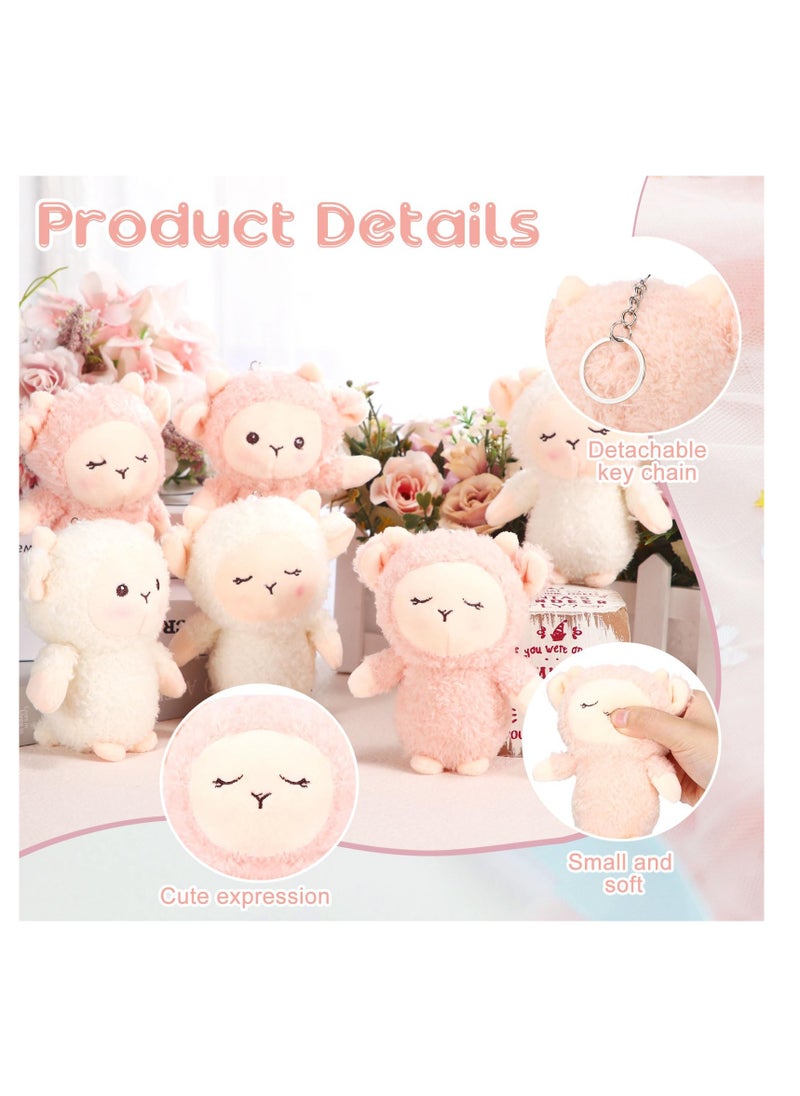 12 Adorable Mini Lamb Plush Keychains Soft Stuffed Animal Suitable for Party Favors Gifts Adorable Decor for Animal Themed Events