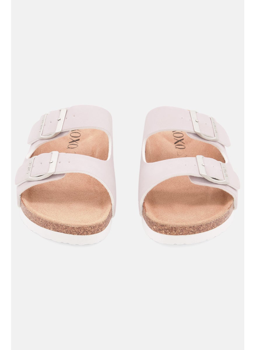 Women Slip On Cork Sandals, Lavender