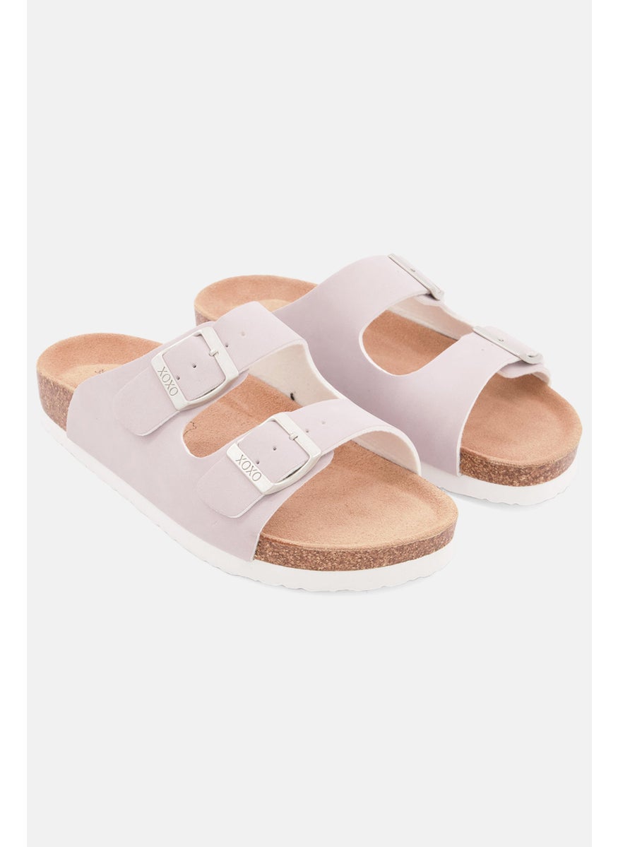 Women Slip On Cork Sandals, Lavender