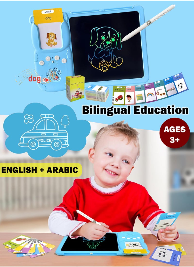 Talking Audio Flashcards Toy Bilingual English Arabic Learning 112 Pieces Cards 224 Flashcards Words with Writing Pad Early Educational Toys for your Babies Kids and Toddlers Preschool Learning for