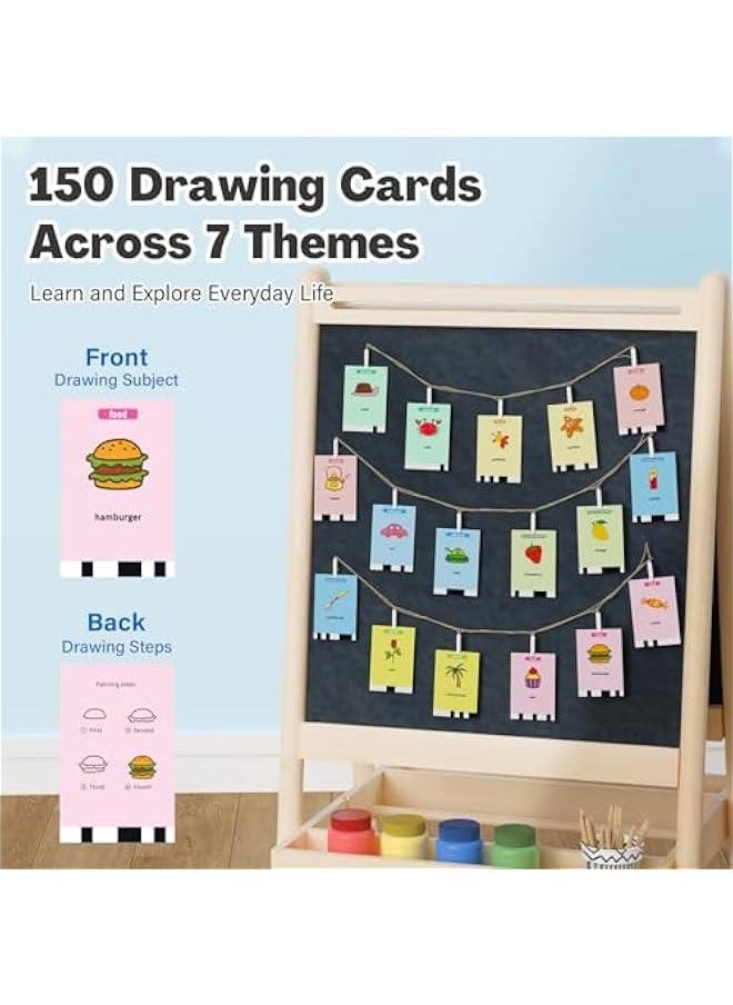 Drawing Robot for Kids with 150 Cards, Voice Interactive Educational Drawing Machine, Montessori Painting Learning Toys for 3 4 5 6 7 8 Year Old Boys Girls Birthday Party