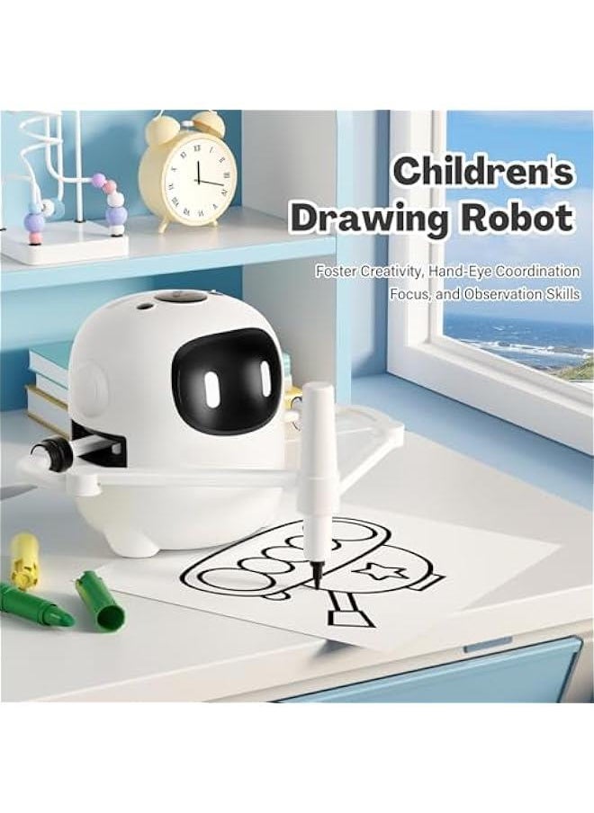 Drawing Robot for Kids with 150 Cards, Voice Interactive Educational Drawing Machine, Montessori Painting Learning Toys for 3 4 5 6 7 8 Year Old Boys Girls Birthday Party