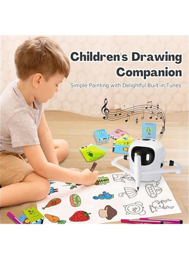 Drawing Robot for Kids with 150 Cards, Voice Interactive Educational Drawing Machine, Montessori Painting Learning Toys for 3 4 5 6 7 8 Year Old Boys Girls Birthday Party