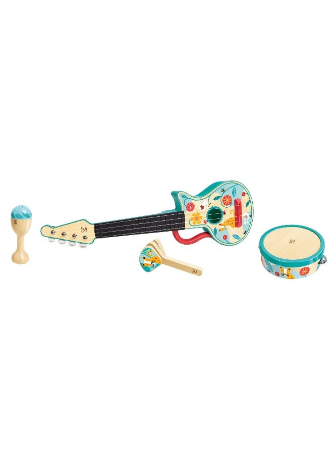 Hape 4-In-1 Ukulele Wooden Instrument Playset