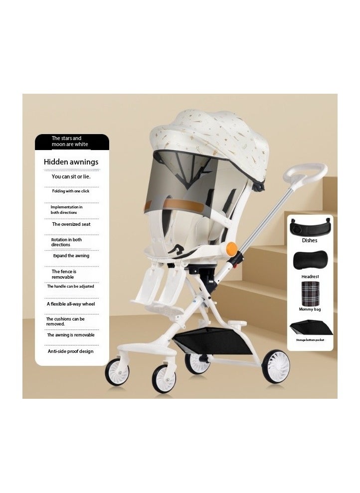 New baby stroller artifact lightweight foldable rotatable with dining tray footrest multifunctional trolley