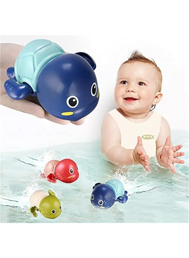 Bath Toys, 3 Pack Cute Swimming Turtle Bath Toys for Toddlers 1-3, Floating Wind Up Toys for 1 Year Old Boy Girl, New Born Baby Bathtub Water Toys, Preschool Toddler Pool Toys