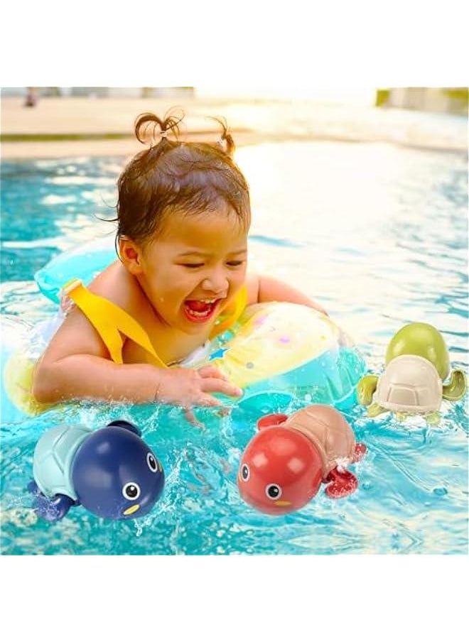 Bath Toys, 3 Pack Cute Swimming Turtle Bath Toys for Toddlers 1-3, Floating Wind Up Toys for 1 Year Old Boy Girl, New Born Baby Bathtub Water Toys, Preschool Toddler Pool Toys