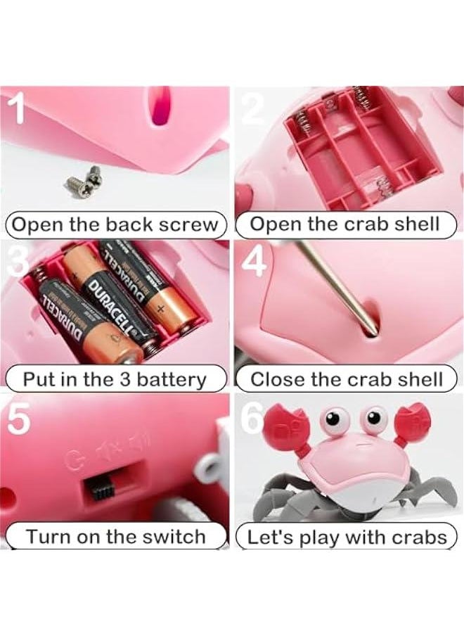 Tummy Time Crawling Crab Baby Toy 3-6 Months Learning Walking Dancing Crab Toys for Babies 6-12 9-12 12-18 Months,Infant Toddler Development Toys Age 1-2 1st Birthday Gift