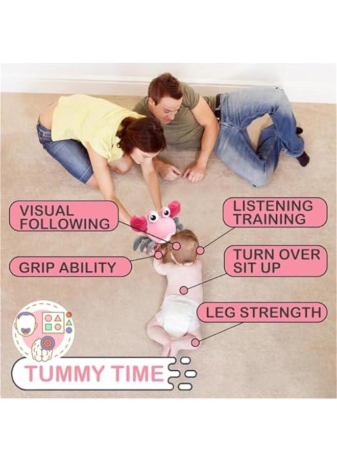 Tummy Time Crawling Crab Baby Toy 3-6 Months Learning Walking Dancing Crab Toys for Babies 6-12 9-12 12-18 Months,Infant Toddler Development Toys Age 1-2 1st Birthday Gift