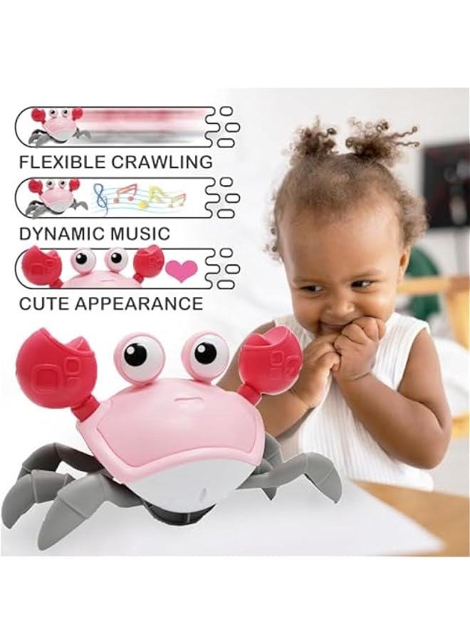 Tummy Time Crawling Crab Baby Toy 3-6 Months Learning Walking Dancing Crab Toys for Babies 6-12 9-12 12-18 Months,Infant Toddler Development Toys Age 1-2 1st Birthday Gift