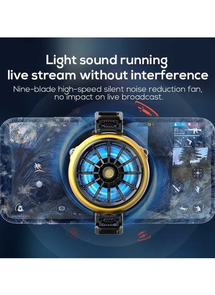 DLA6 Cooling Fan – Cold Wind Handle Fan for PUBG Mobile Gaming – Portable, Rechargeable, Compact Design, Reduces Device Overheating, Enhances Gaming Performance