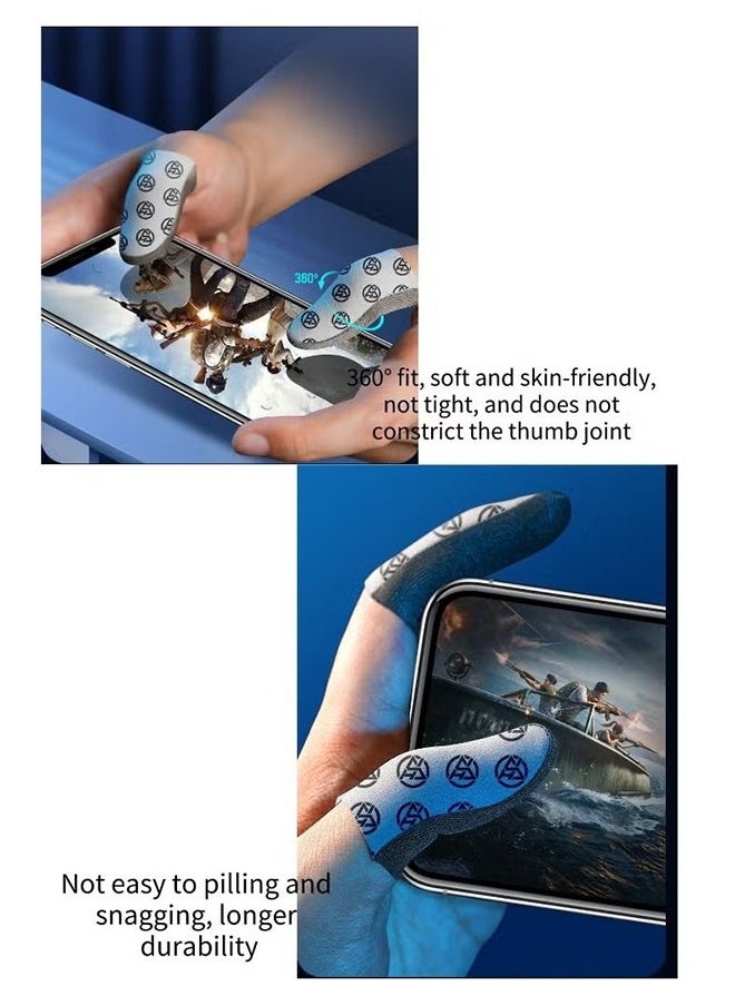2-Piece P1 Lite Finger Sleeve, Silver Cloth Mobile Gaming Finger Sleeve, Ultra Thin and Bare Feeling, Non Slip and Anti Sweat Finger Cots, E-Sports Gaming Artifact