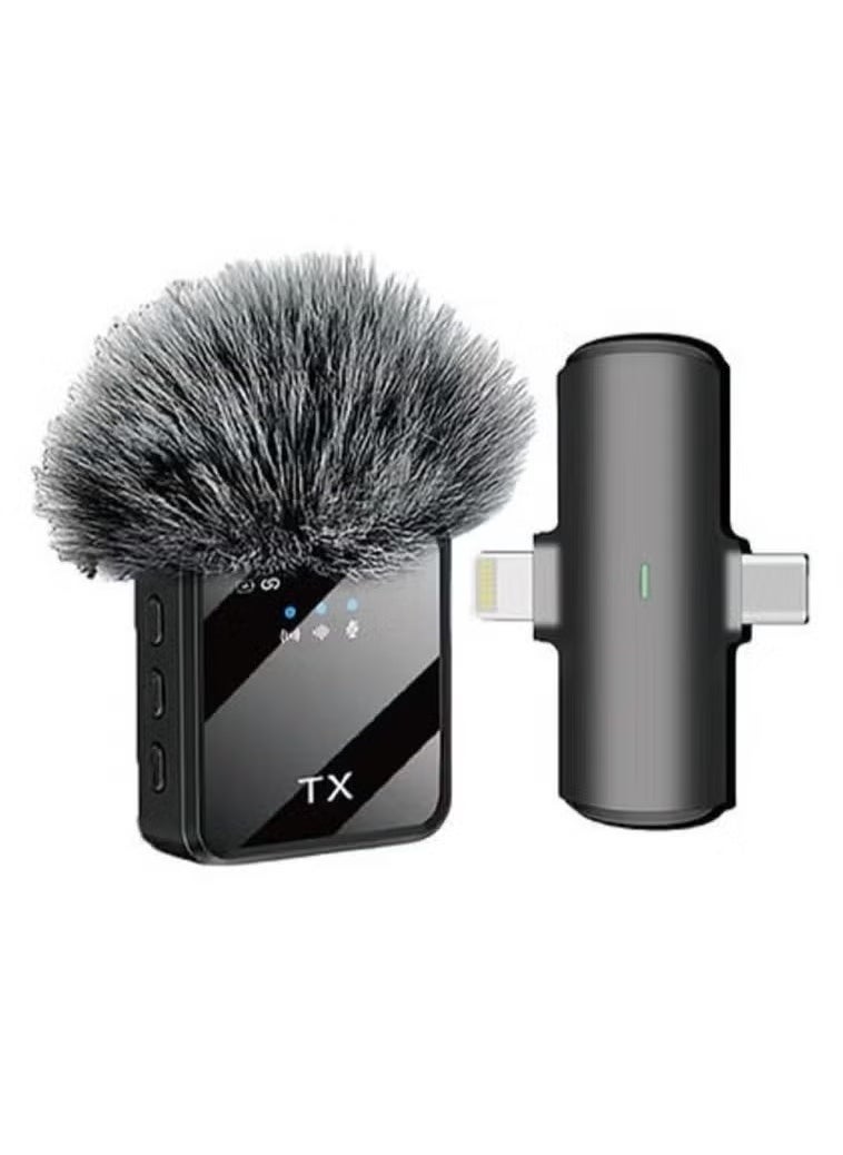 F15-2 Wireless Collar Microphone for iPhone/Android/Type C, 99% Noise Cancellation, 48K High-Fidelity Recording, Low Latency, 5-6 Hours Battery, ENC Noise Reduction, Karaoke, Interviews, and Stage Performance