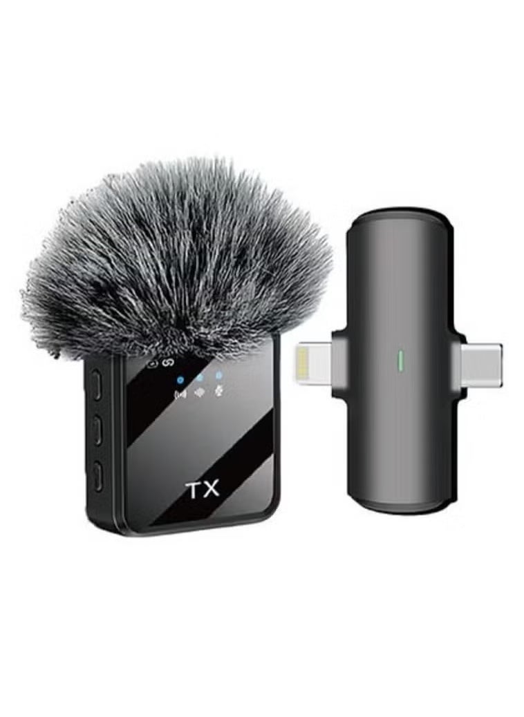 F15-2 Wireless Collar Microphone for iPhone/Android/Type C, 99% Noise Cancellation, 48K High-Fidelity Recording, Low Latency, 5-6 Hours Battery, ENC Noise Reduction, Karaoke, Interviews, and Stage Performance