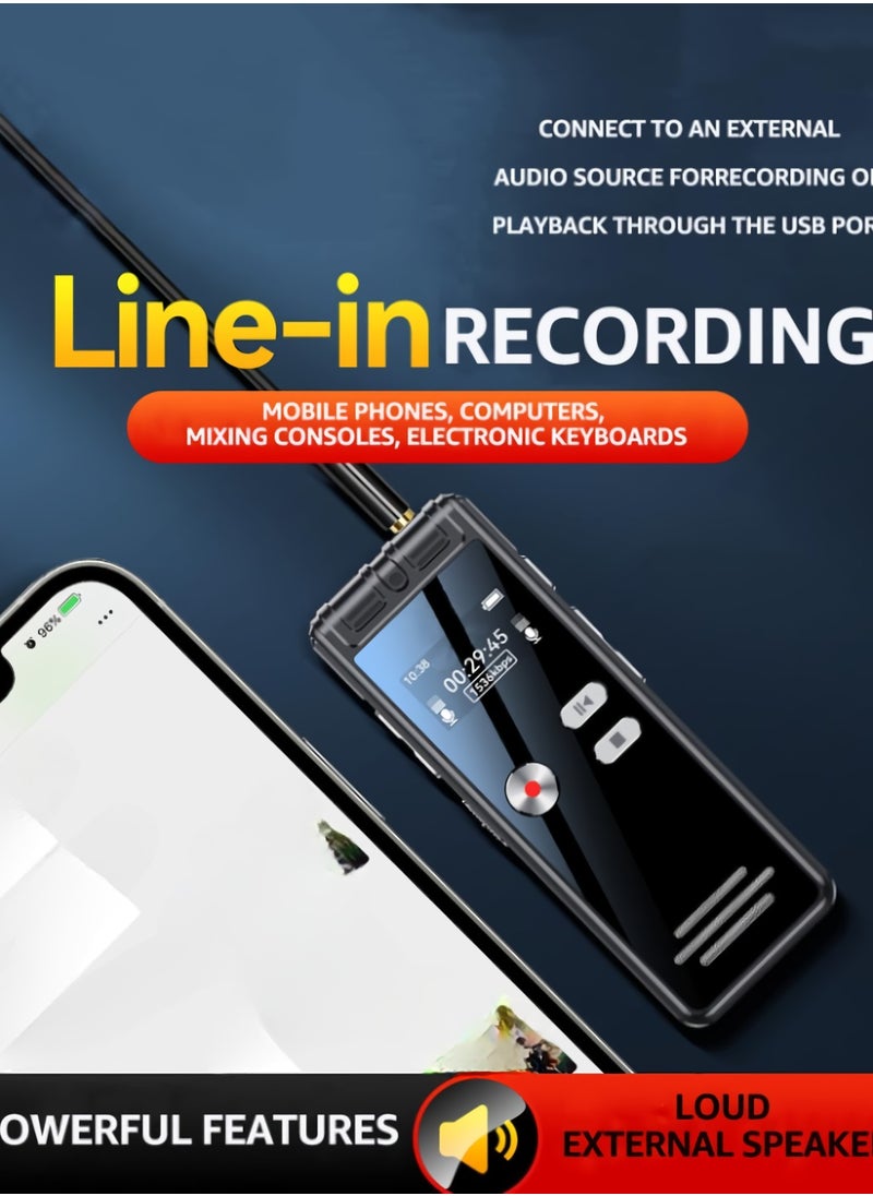 Voice Recorder Device, Audio Recorder With Playback, Compact And Portable MP3 Player With Password Protection, Voice Activated Recorder For Lecture Meetings Class, (1pc, 16GB)