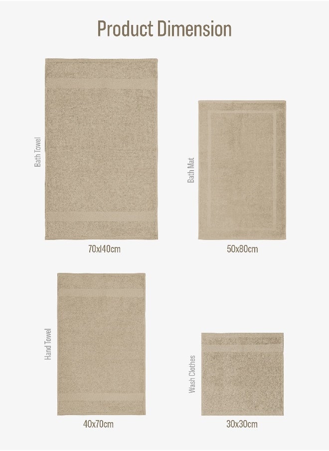 Cotton Berg 7 Piece Towel Set 550 GSM Quick Dry Highly Absorbent Thick Soft Hotel Quality