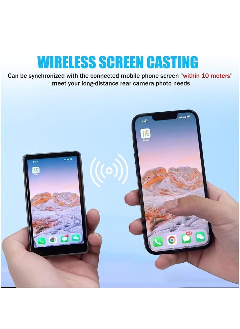 Vlog Selfie Monitor Screen for Smartphones  4-Inch Wireless Rear Camera Display with Magnetic Mount & Remote Control Ideal for Live Streaming Vlogging, Selfies  Compatible with iPhone and Android Compact & Portable