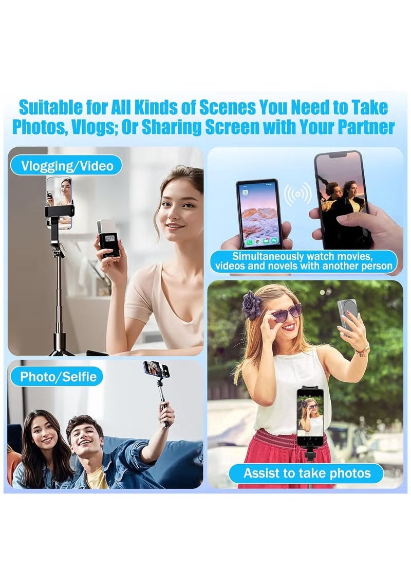 Vlog Selfie Monitor Screen for Smartphones  4-Inch Wireless Rear Camera Display with Magnetic Mount & Remote Control Ideal for Live Streaming Vlogging, Selfies  Compatible with iPhone and Android Compact & Portable