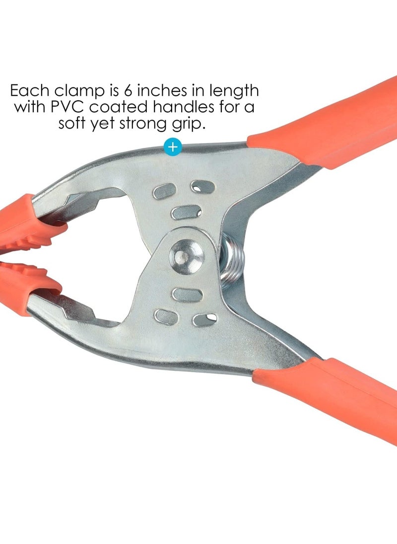 8 Packs 6 Inch Spring Clamp Hand Squeeze Clips Strong Hardware Claps for Woodworking Wood Pony Photography, Furniture