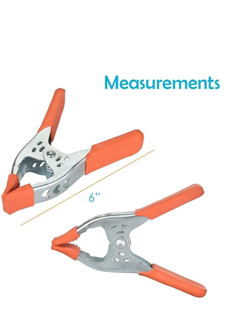 8 Packs 6 Inch Spring Clamp Hand Squeeze Clips Strong Hardware Claps for Woodworking Wood Pony Photography, Furniture