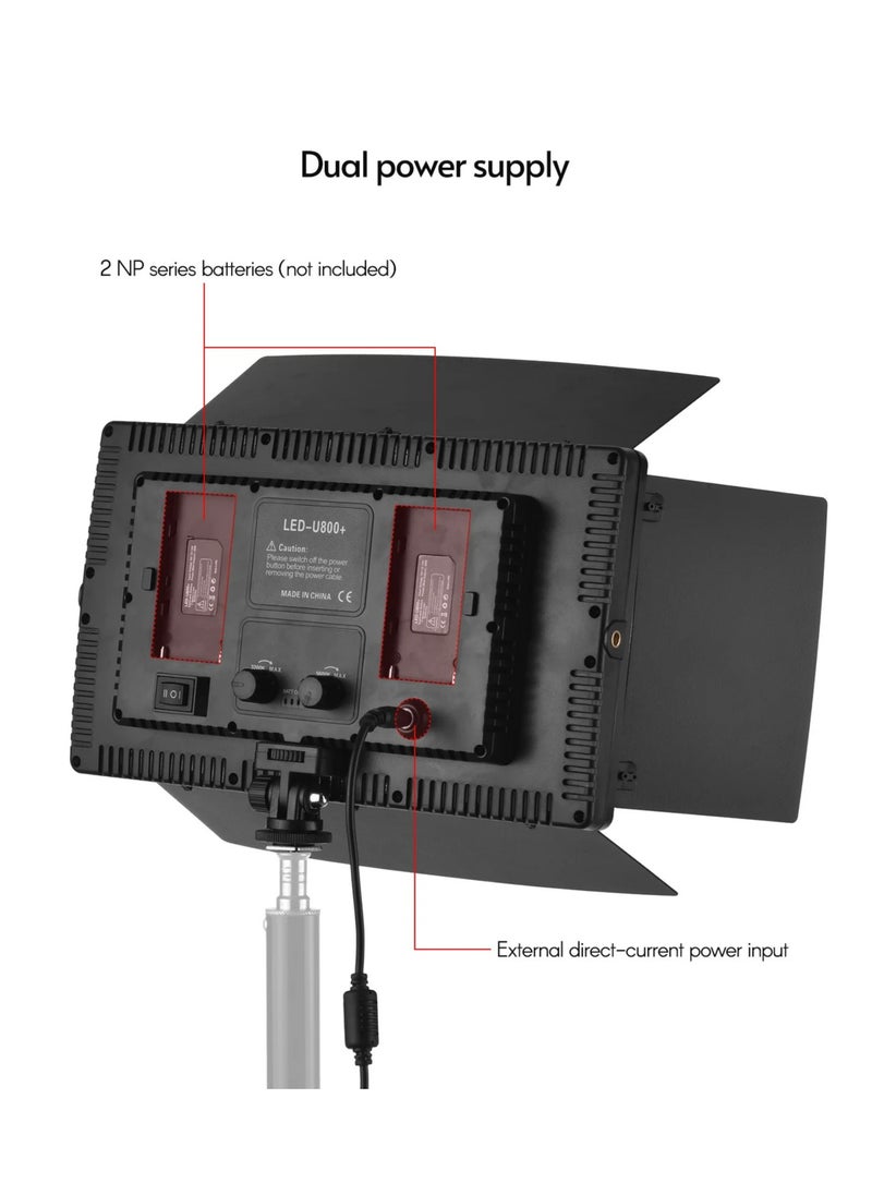 LED-800 LED Video Light – Professional Photography Light Panel for Studio and On-Location Shooting
