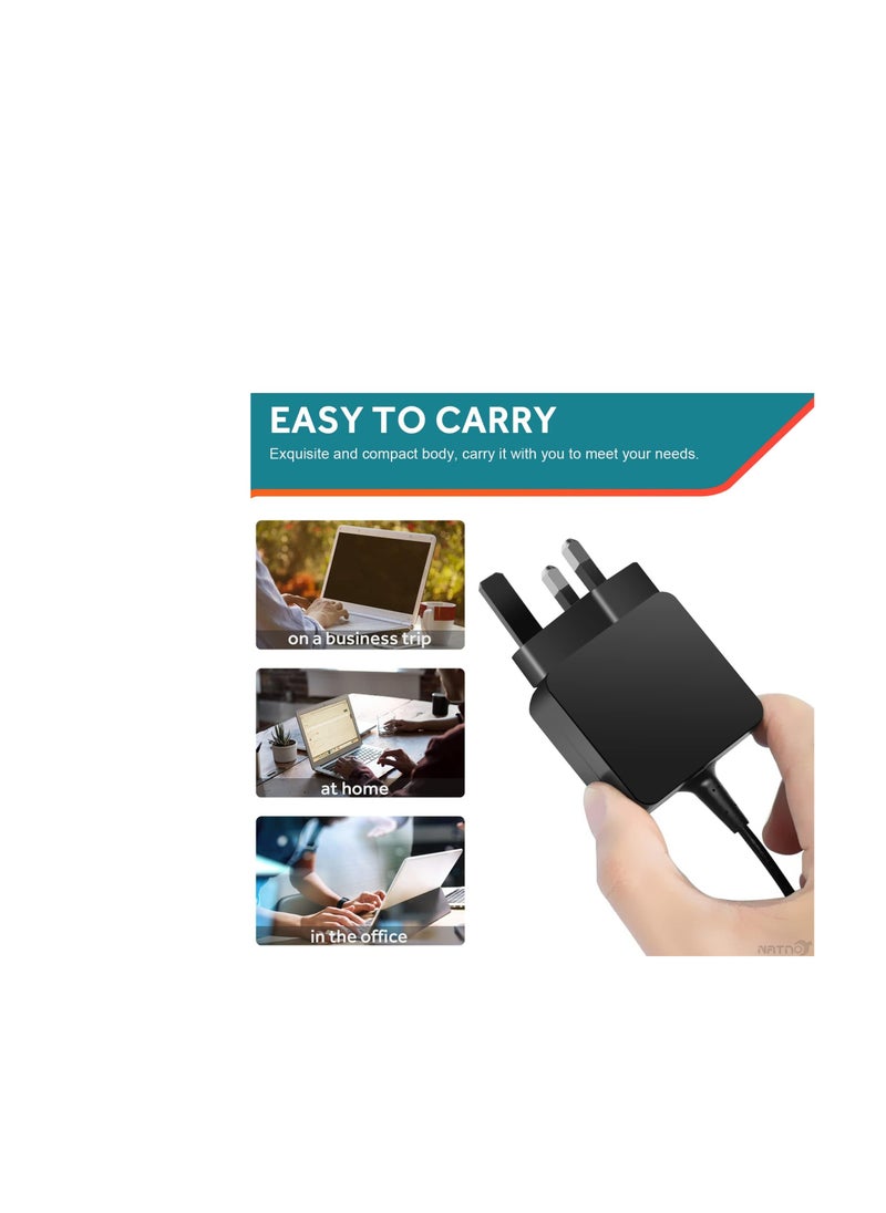 65W AC Adapter Charger for Lenovo IdeaPad 330 330s 320 310 100 110 110S 120 120S 510 S340 S145 710S, Flex 3 4 5 6 Laptop 4.0 * 1.7 mm Round Tip Power Supply Cord(DL65200325)