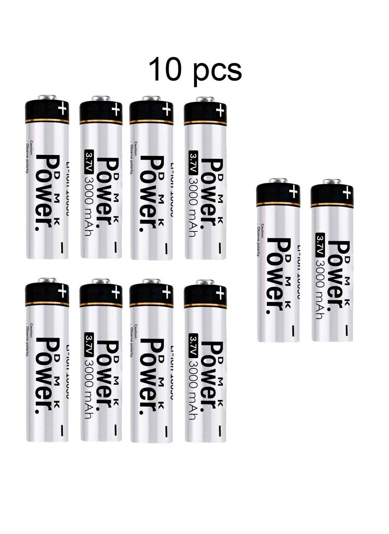 DMK Power 10pcs Rechargeable Button Top Li-on Battery 18650 3.7V 3000MAH Battery Compatible with Electric Tools Toys LED Flashlights Torch and Etc