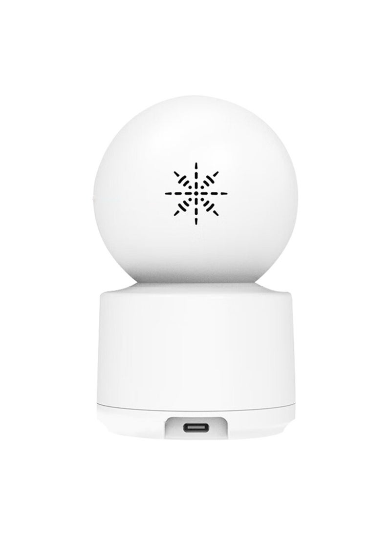 Dual Lens 1080P WiFi Smart Camera – HD Wireless Home Security Monitor, Indoor Surveillance Cam with Remote Access, Motion Detection, Night Vision, 2-Way Audio (White)