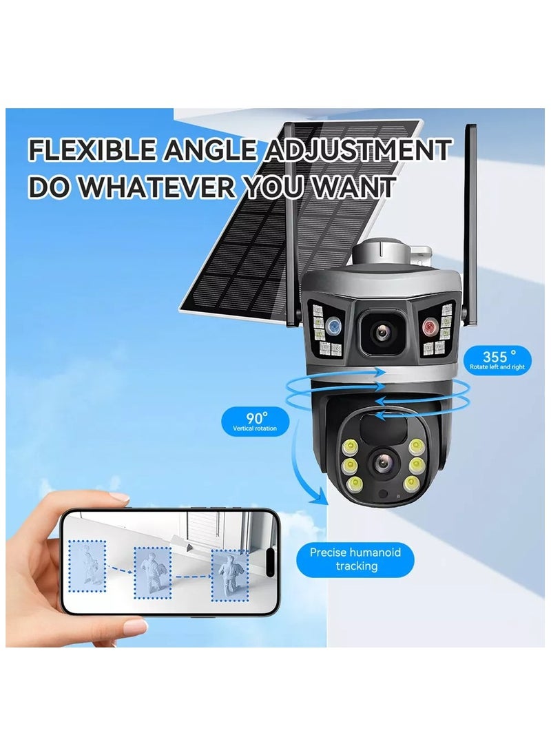 6MP Dual-Lens Outdoor WiFi Security Camera – IP66 Waterproof Surveillance Cam with Full-Color Night Vision, Motion Detection, Two-Way Audio, Remote Access via App