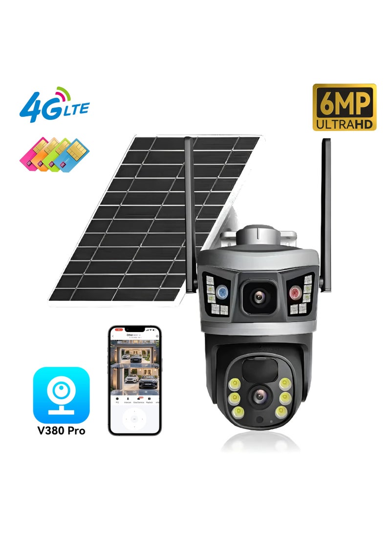 Solar Powered PTZ Security Camera – Wireless Outdoor WiFi Surveillance Cam with Color Night Vision, Motion Detection, 2-Way Audio, Smart App Control, IP66 Waterproof