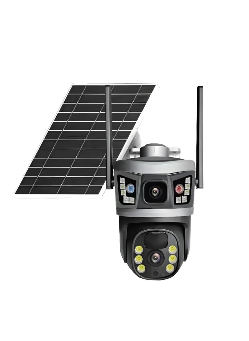 Solar Powered PTZ Security Camera – Wireless Outdoor WiFi Surveillance Cam with Color Night Vision, Motion Detection, 2-Way Audio, Smart App Control, IP66 Waterproof