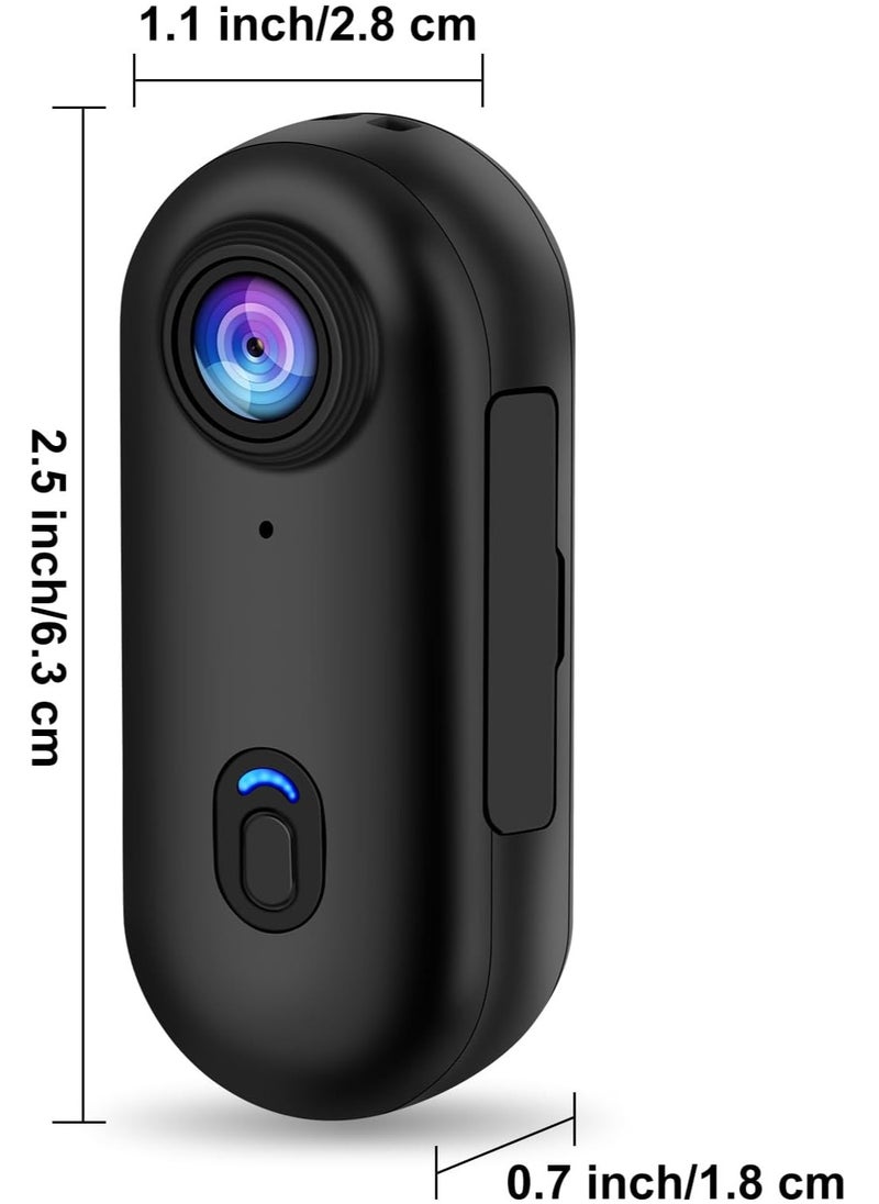 i3 4K Thumb Action Camera Small Body Clip Mount Cam Portable Mini Vlogging Camera Hands-Free POV Recorder Helmet Camera for Motorcycle Cycling Outdoor Sports