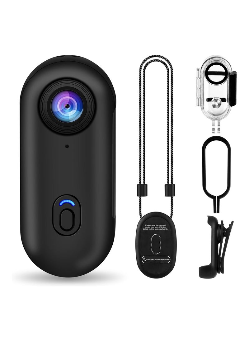 i3 4K Thumb Action Camera Small Body Clip Mount Cam Portable Mini Vlogging Camera Hands-Free POV Recorder Helmet Camera for Motorcycle Cycling Outdoor Sports