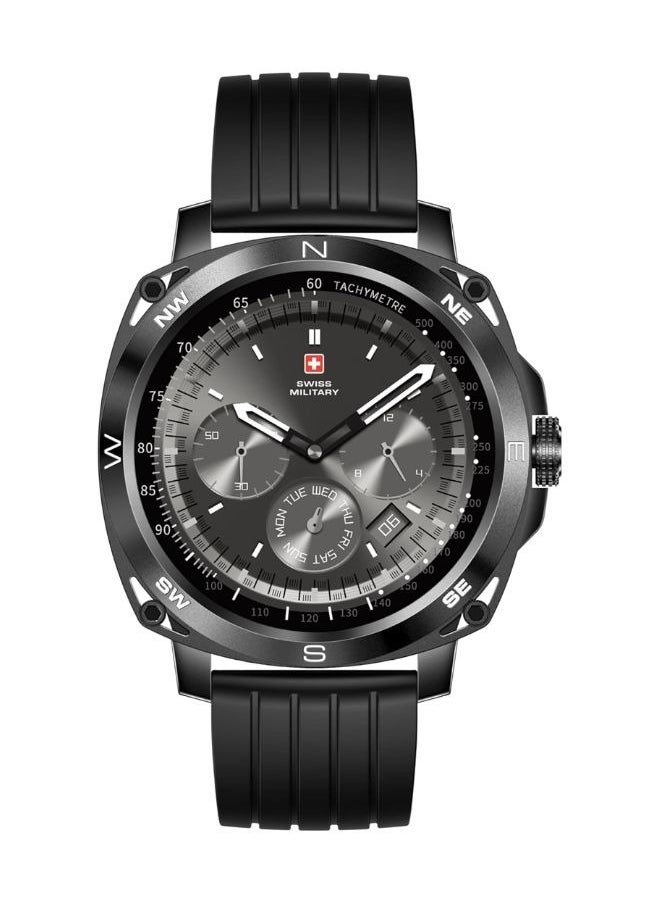 Dom 4 Smartwatch - 1.43 Inch Amoled, Call Features, Multi Language, Heart Rate/BP/Oxygen Level Monitoring, Wireless Charging, 5-7 Days Battery Life,IP67, Compatibility: iOS/Android- Black