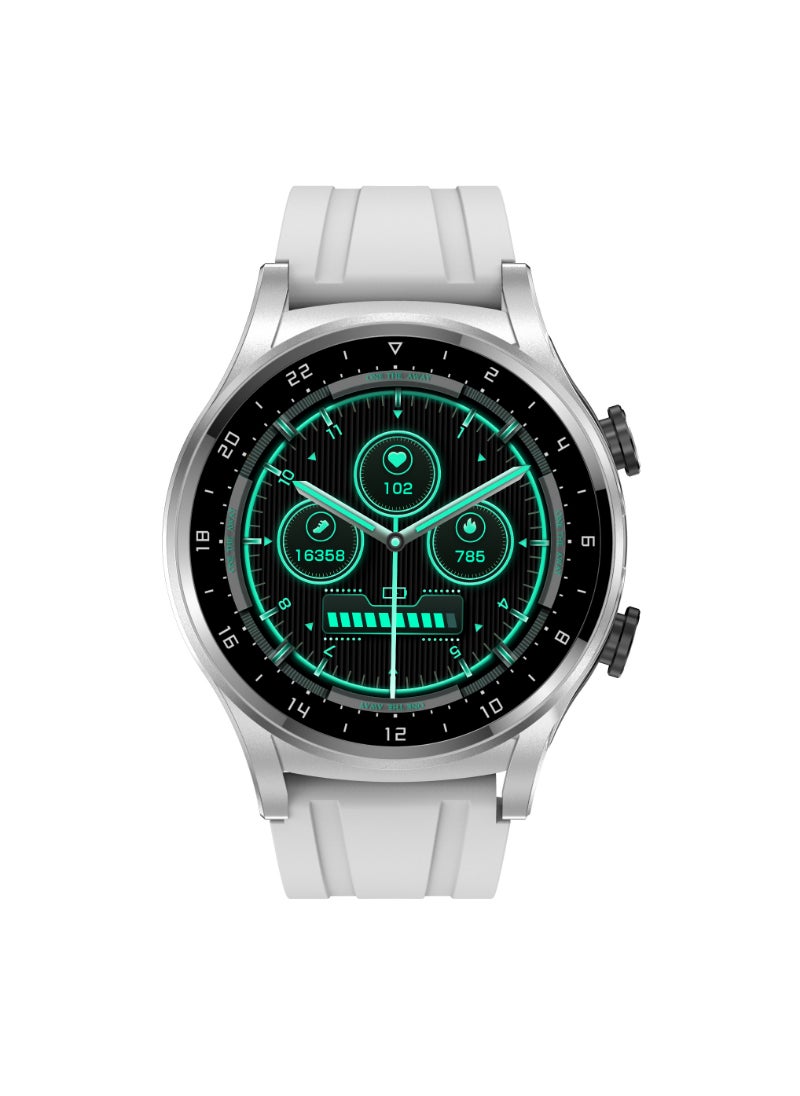 GT 66 Smart Watch TWS Bluetooth Headset 2 In1 Multi Sport Mode Heart Rate Sleep Monitoring White