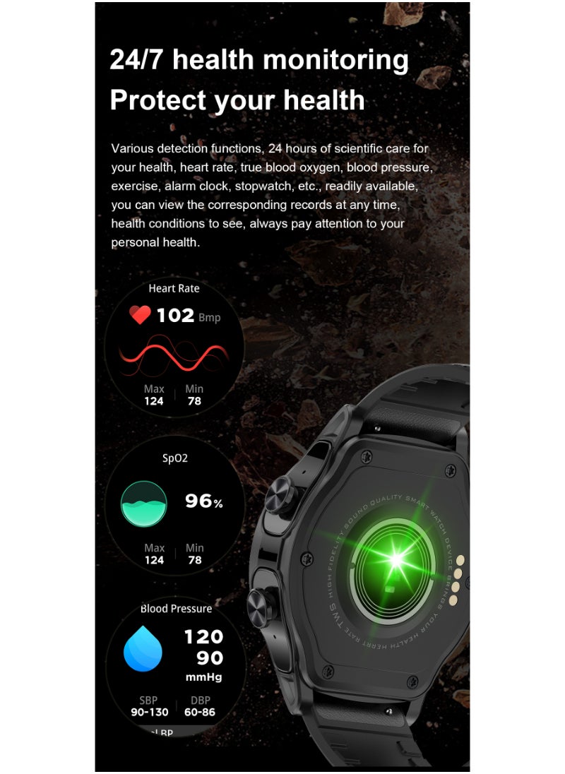 GT 66 Smart Watch TWS Bluetooth Headset 2 In1 Multi Sport Mode Heart Rate Sleep Monitoring White