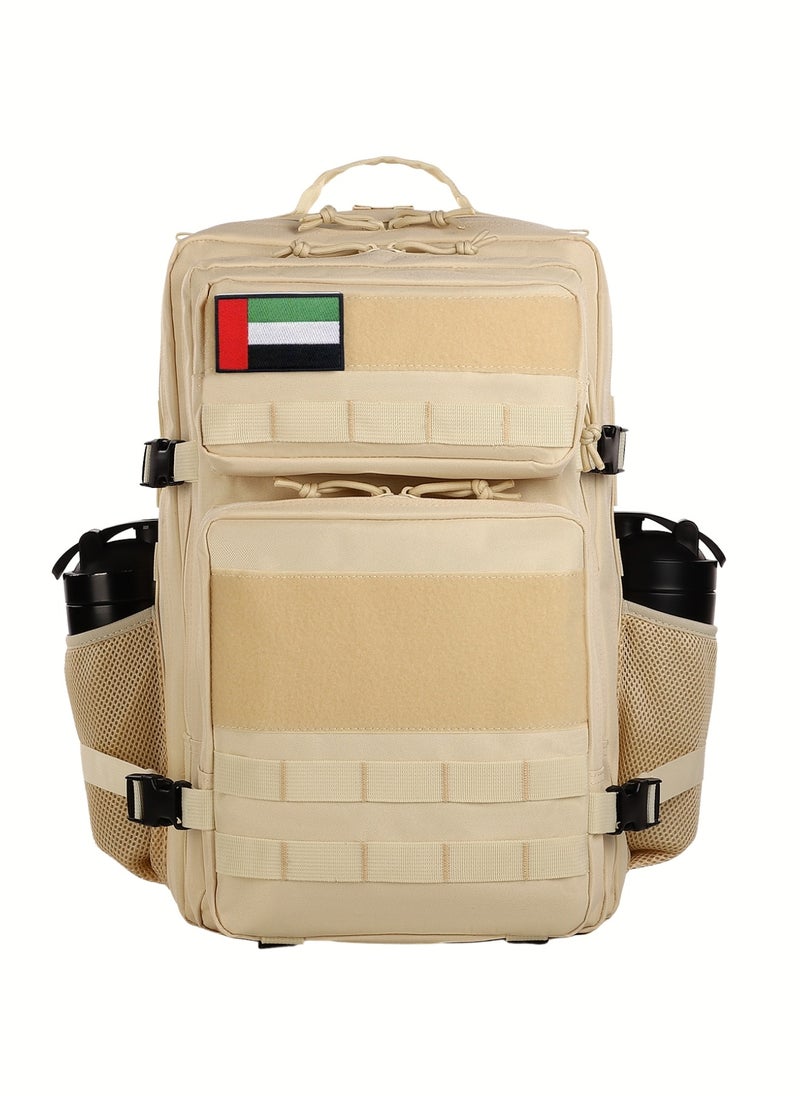 Project Nomad Backpack 45L – Bag for Men & Women, Travel Bags/Backpacks, Airplane/Flight Approved, for desert camping, trekking, hiking, fitness, gym & sport, Tactical Military Waterproof, Beige Color