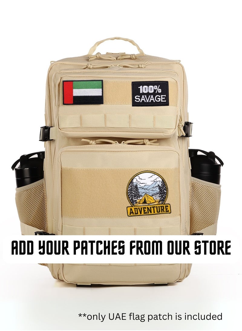 Project Nomad Backpack 45L – Bag for Men & Women, Travel Bags/Backpacks, Airplane/Flight Approved, for desert camping, trekking, hiking, fitness, gym & sport, Tactical Military Waterproof, Beige Color