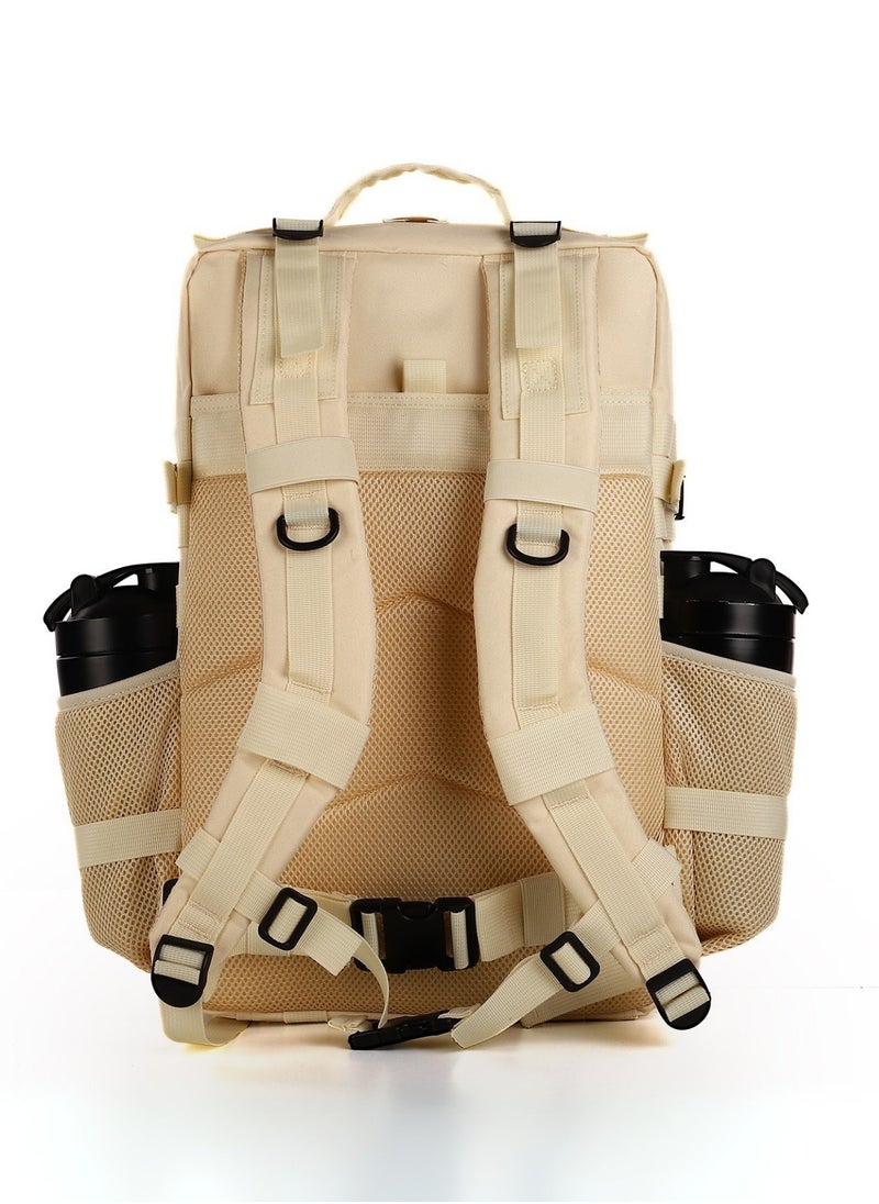 Project Nomad Backpack 45L – Bag for Men & Women, Travel Bags/Backpacks, Airplane/Flight Approved, for desert camping, trekking, hiking, fitness, gym & sport, Tactical Military Waterproof, Beige Color