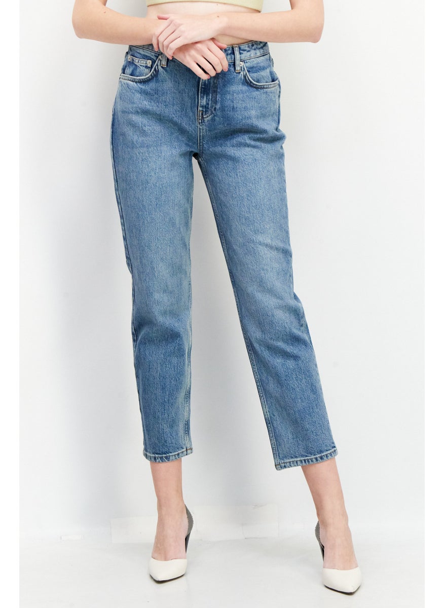 Women Regular Fit Wash Stretchable Denim Jeans, Blue