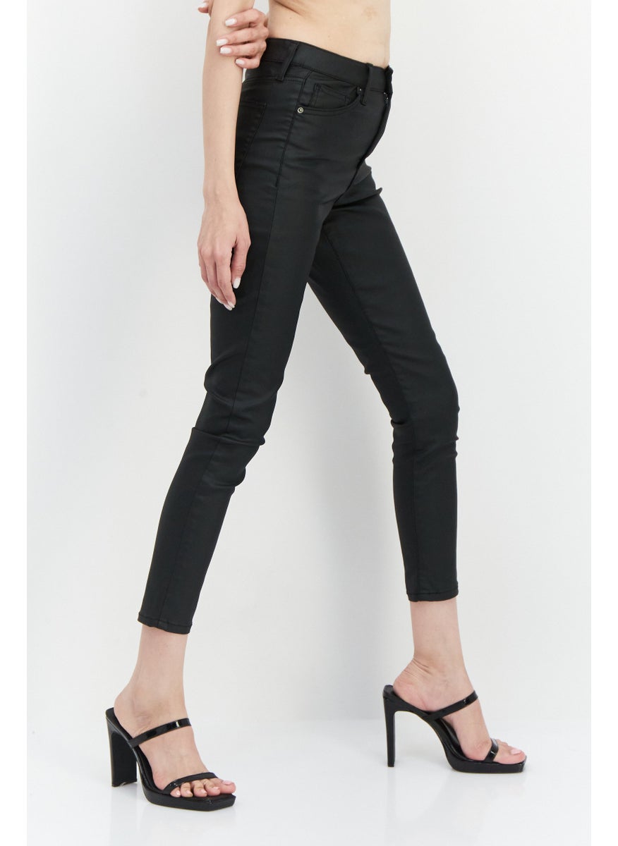 Women Regular Fit Plain Stretchable Jean, Black
