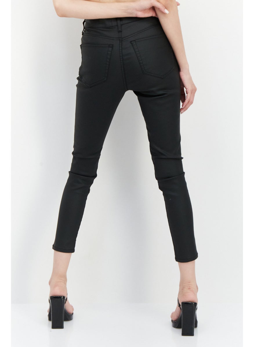 Women Regular Fit Plain Stretchable Jean, Black