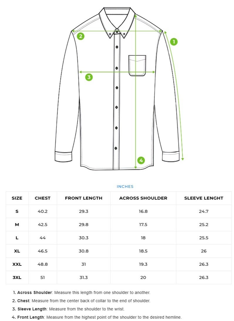Cotton Shirt for Men | Slim Fit, Long Sleeve, Casual or Formal Button-Down | Soft, Breathable Fabric for Work, Everyday, & All-Season Wear in Stylish Colors